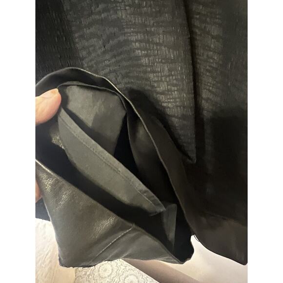 Helmut Lang Leather Accent Mini Tank Dress •2• Black Zippered Warped Suiting - Picture 11 of 14